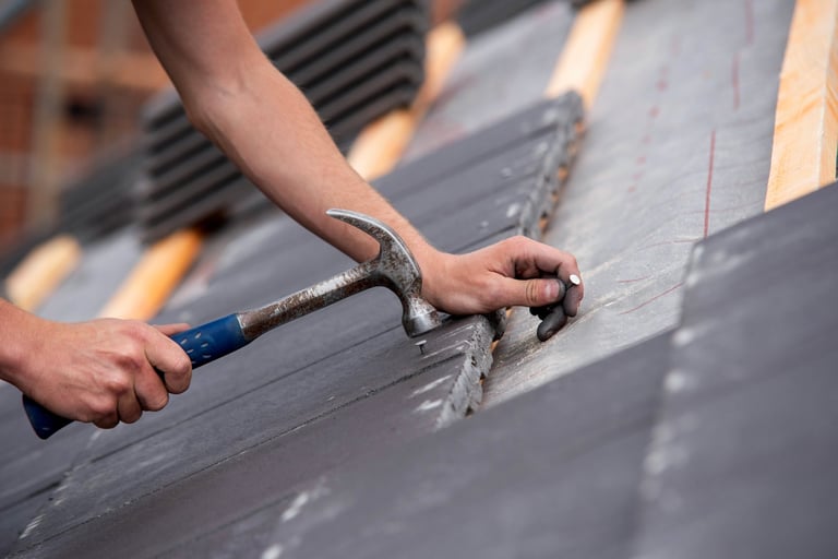 Tile roofing project